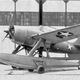 A fish out of water: The Grumman Wildcatfish parked on shore. Note the added ventral fin beneath the tail for added stability. (US Navy)